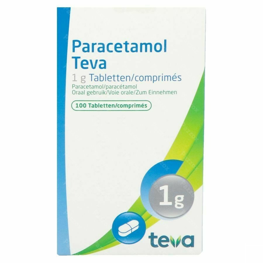 Paracetamol Teva 1g 100 Comprimés Flacon