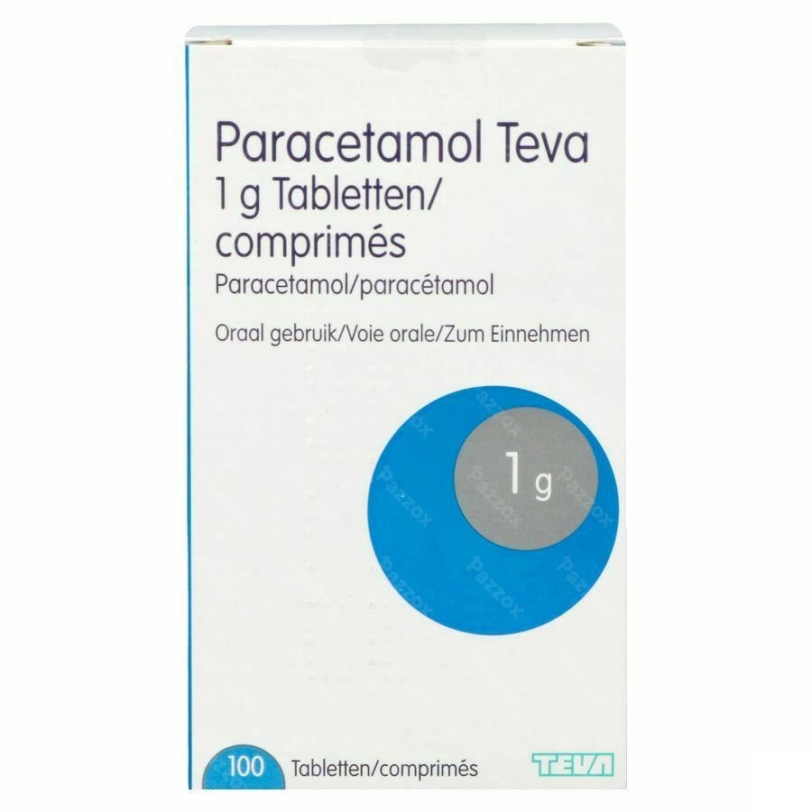 Paracetamol Teva 1g 100 Comprimés Flacon