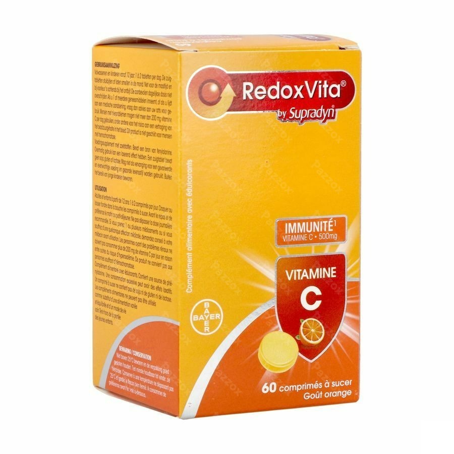 Redoxvita Vitamine C 500mg Immunité - 60 Comprimés à Sucer