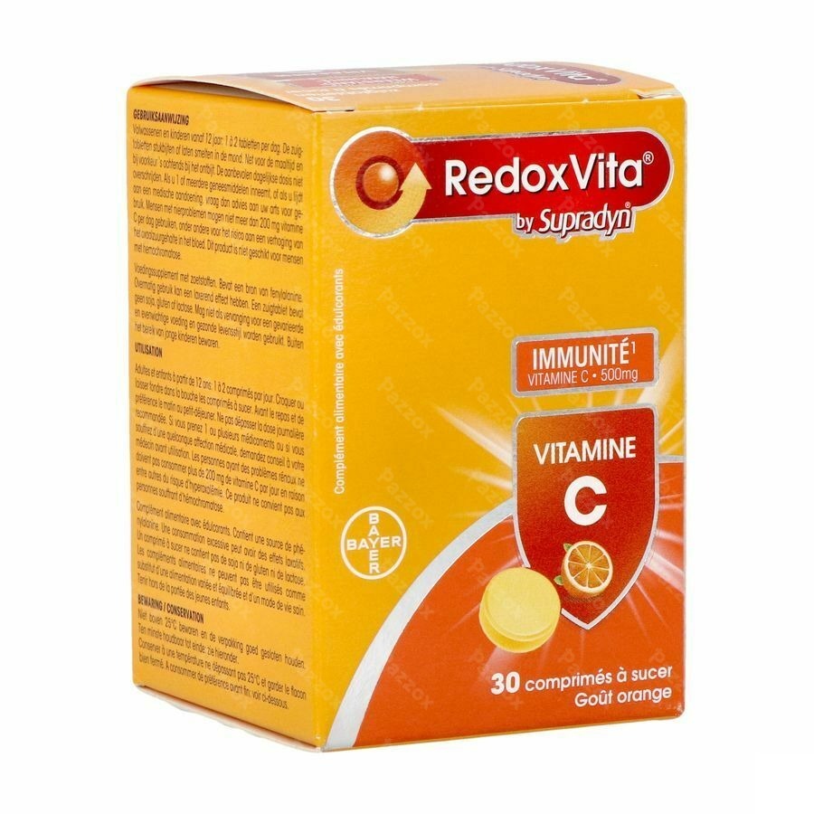 Redoxvita Vitamine C 500mg Immunité 30 Comprimés à Sucer