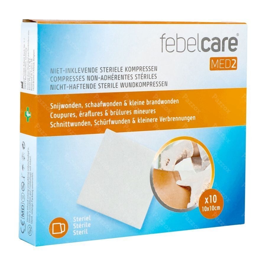 Febelcare Med2 Compr.n/adh. Ster. 10,0x10,0cm 10x1