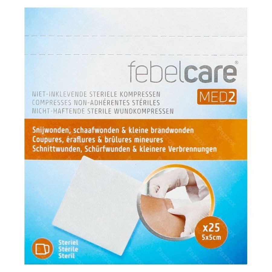 Febelcare Med2 Compr.n/adh. Ster. 5,0x 5,0cm 25x1