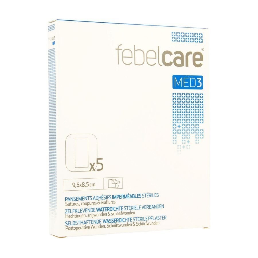 Febelcare Med3 Pans. Adh. Ster. Wtp 9,5x 8,5cm 5