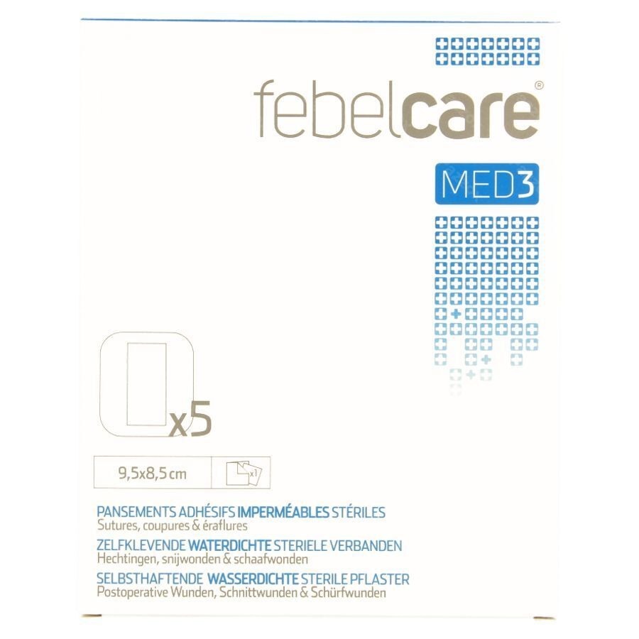 Febelcare Med3 Pans. Adh. Ster. Wtp 9,5x 8,5cm 5