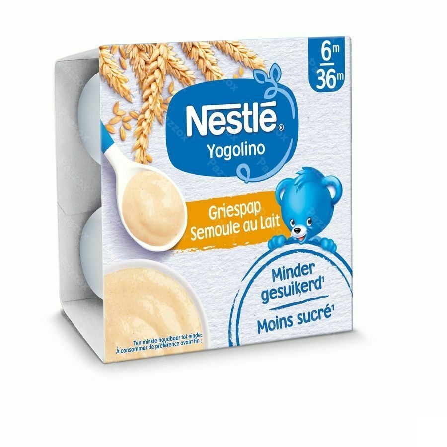 Nestle Yogolino Dessert Semoule au Lait Bébé 6+ Mois 4 x 100g