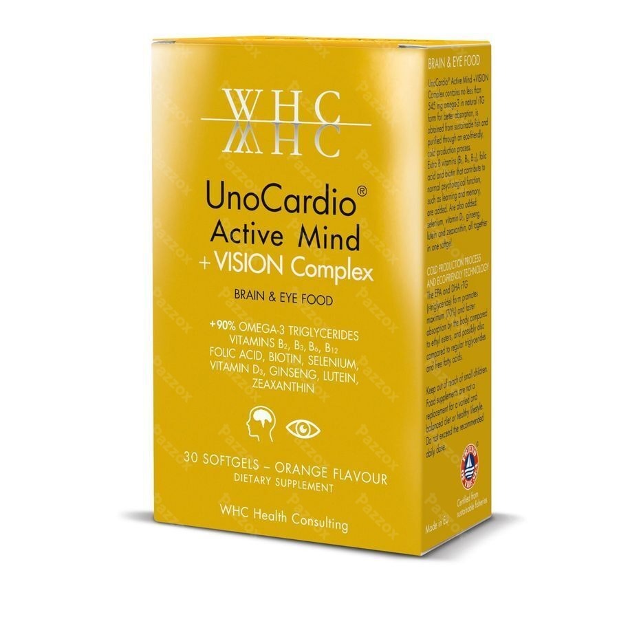 UnoCardio Active Mind + VISION Complex Softgels 30