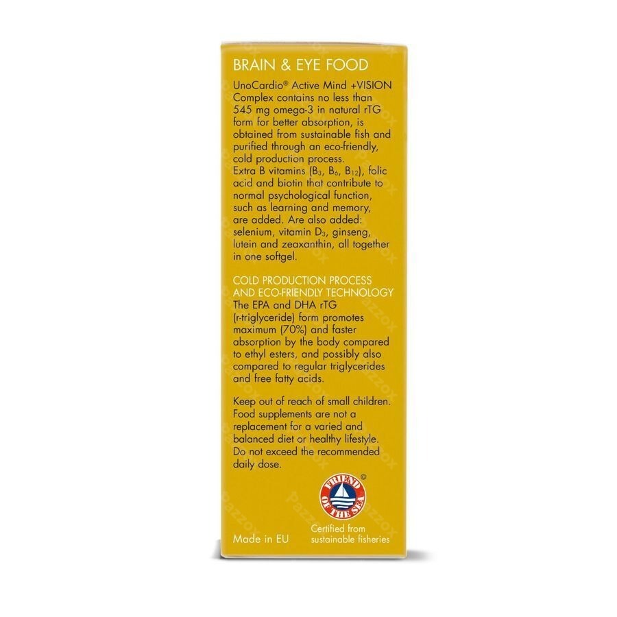 UnoCardio Active Mind + VISION Complex Softgels 30
