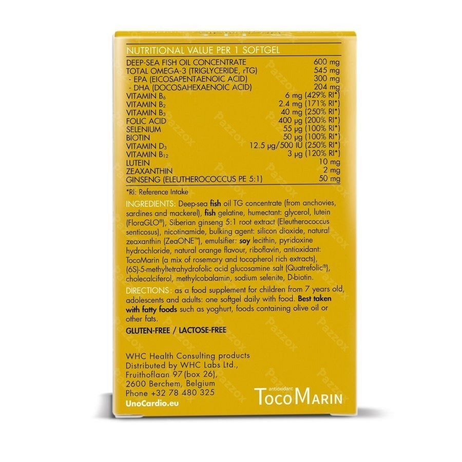 UnoCardio Active Mind + VISION Complex Softgels 30