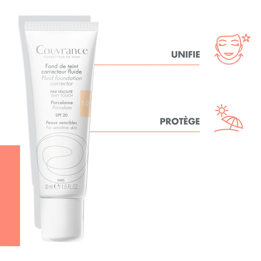 Avène Couvrance Fond de Teint Fluide 1 Porcelaine 30ml
