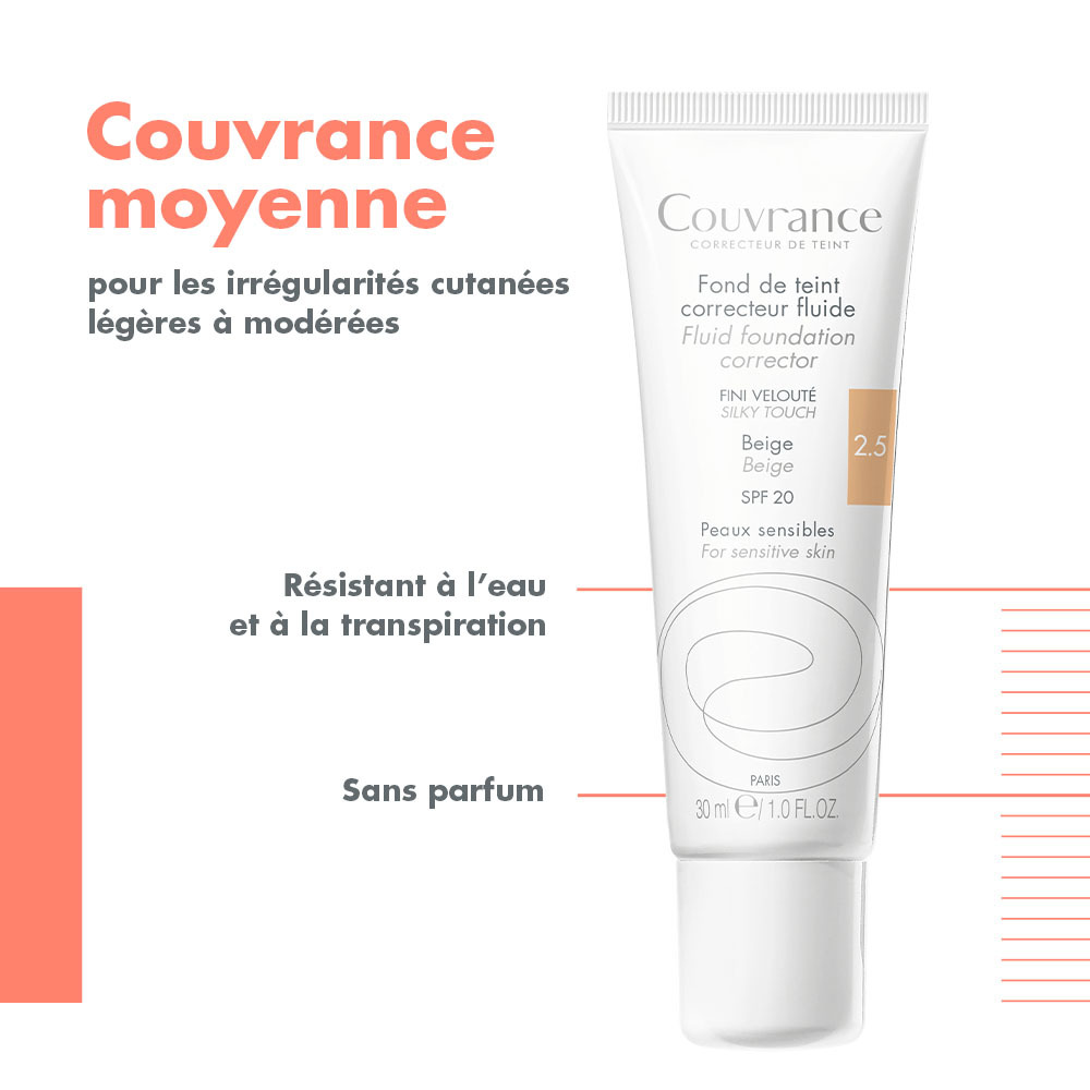 Avène Couvrance Fond de Teint Fluide 2,5 Beige 30ml