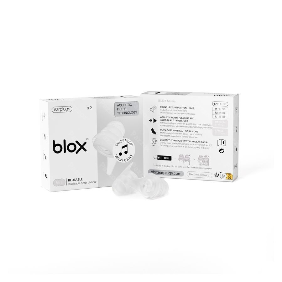 Blox Music Bouchons Oreille Transparent 1 Paire