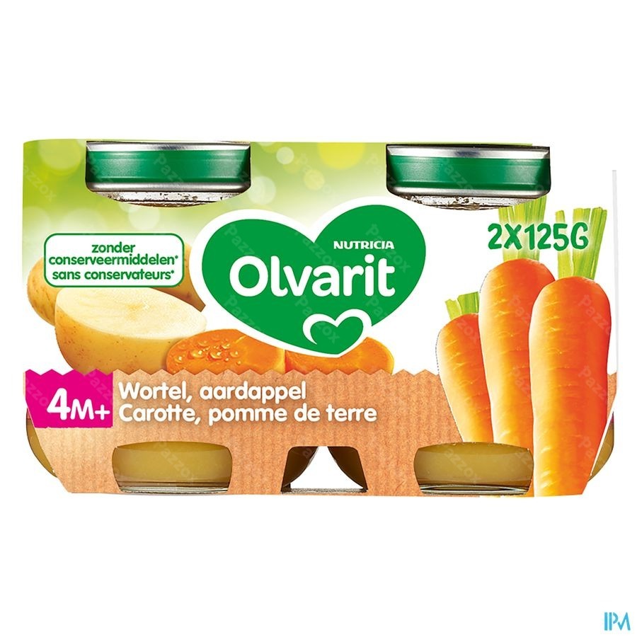 Olvarit Carotte Pomme De Terre 2x125g 4m01