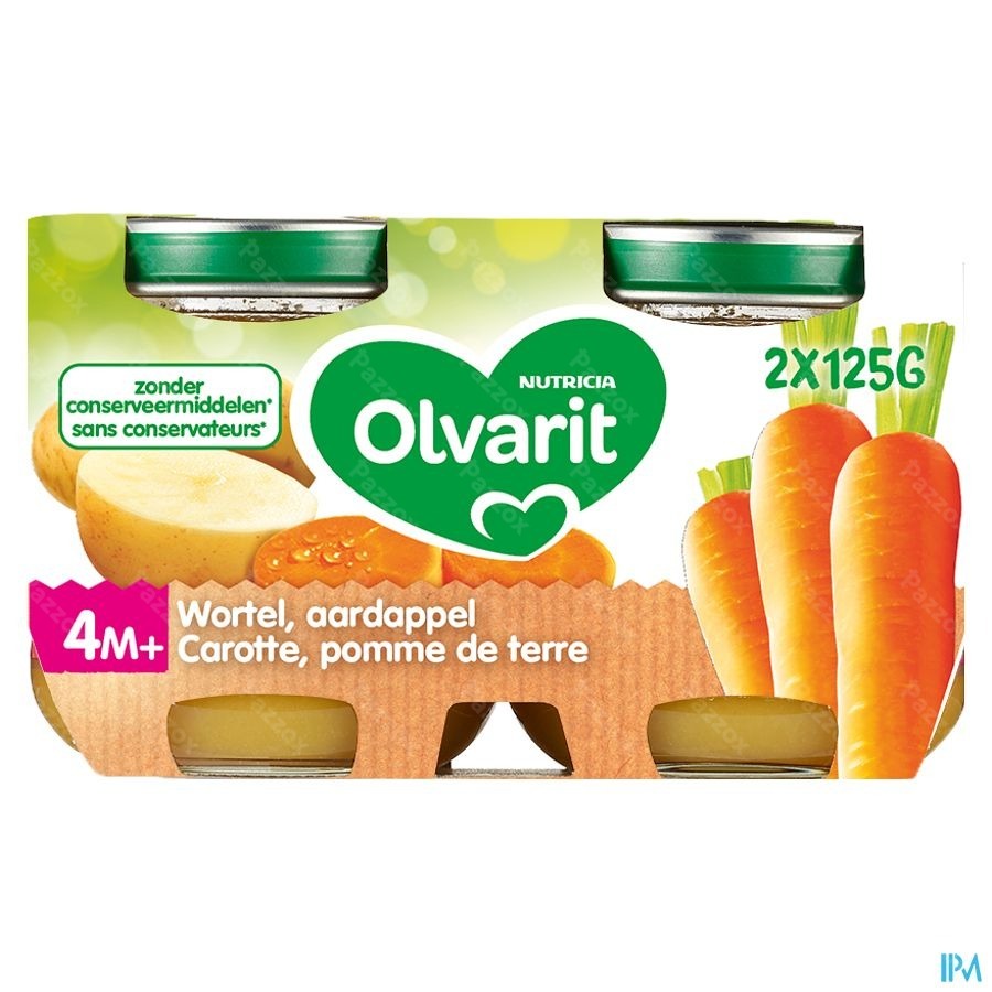 Olvarit Carotte Pomme De Terre 2x125g 4m01