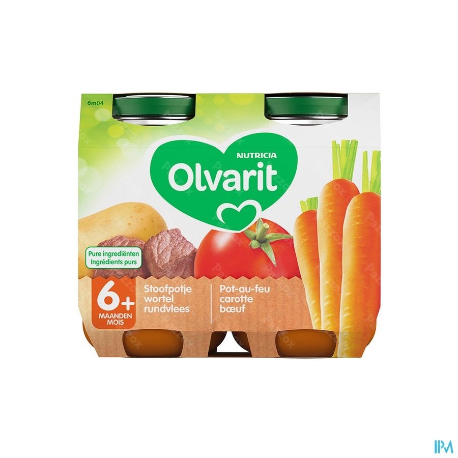 Olvarit Pot Au Feu Carotte Boeuf 2x200g 6m04