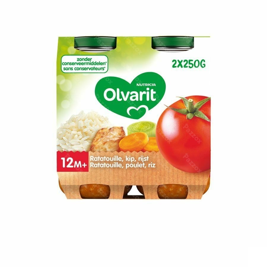 Olvarit Ratatouille Poulet Riz 2x250g 12m01
