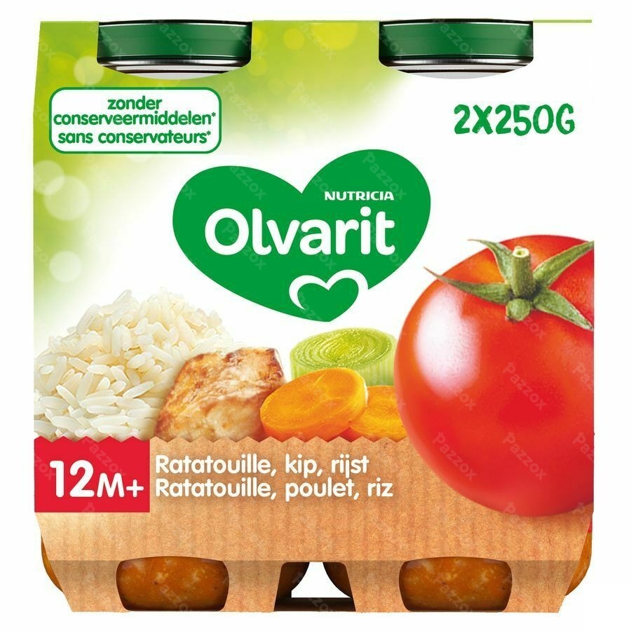 Olvarit Ratatouille Poulet Riz 2x250g 12m01