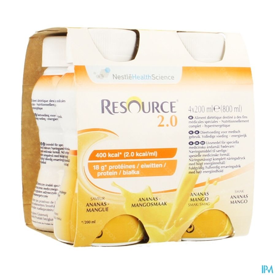 Resource 2.0 Ananas-mangue 4x200ml 