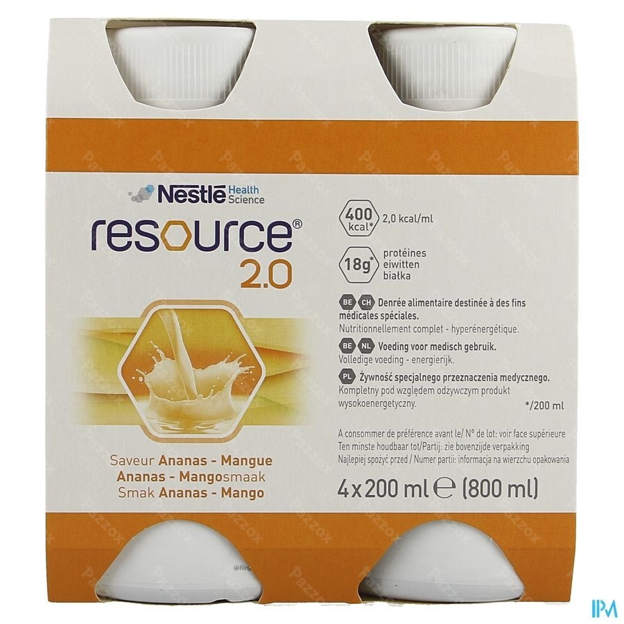 Resource 2.0 Ananas-mangue 4x200ml 