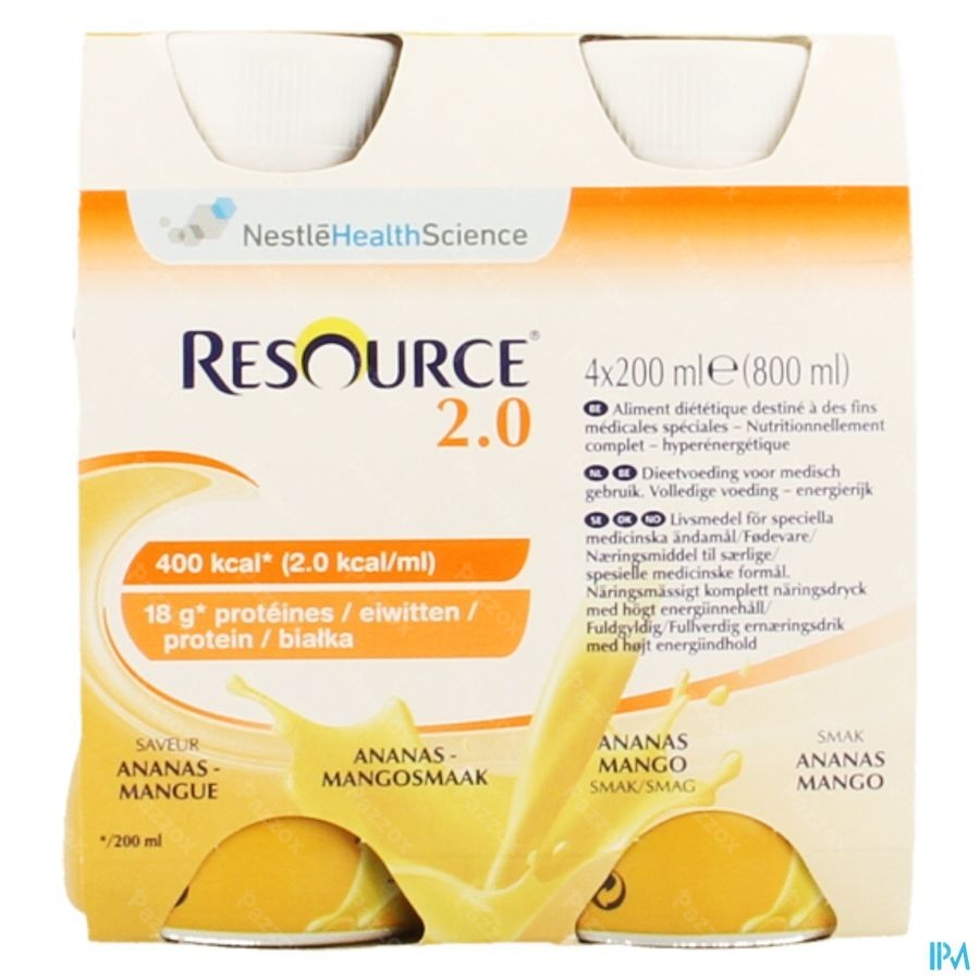 Resource 2.0 Ananas-mangue 4x200ml 