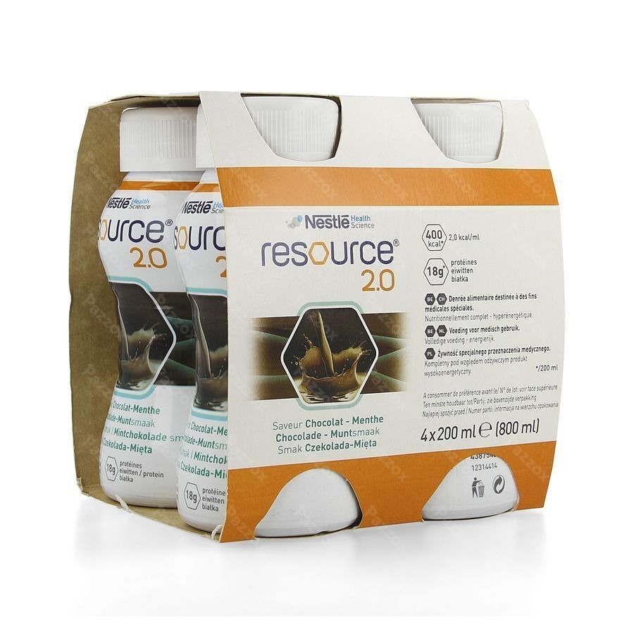 Resource 2.0 Chocolat-menthe 4x200ml 