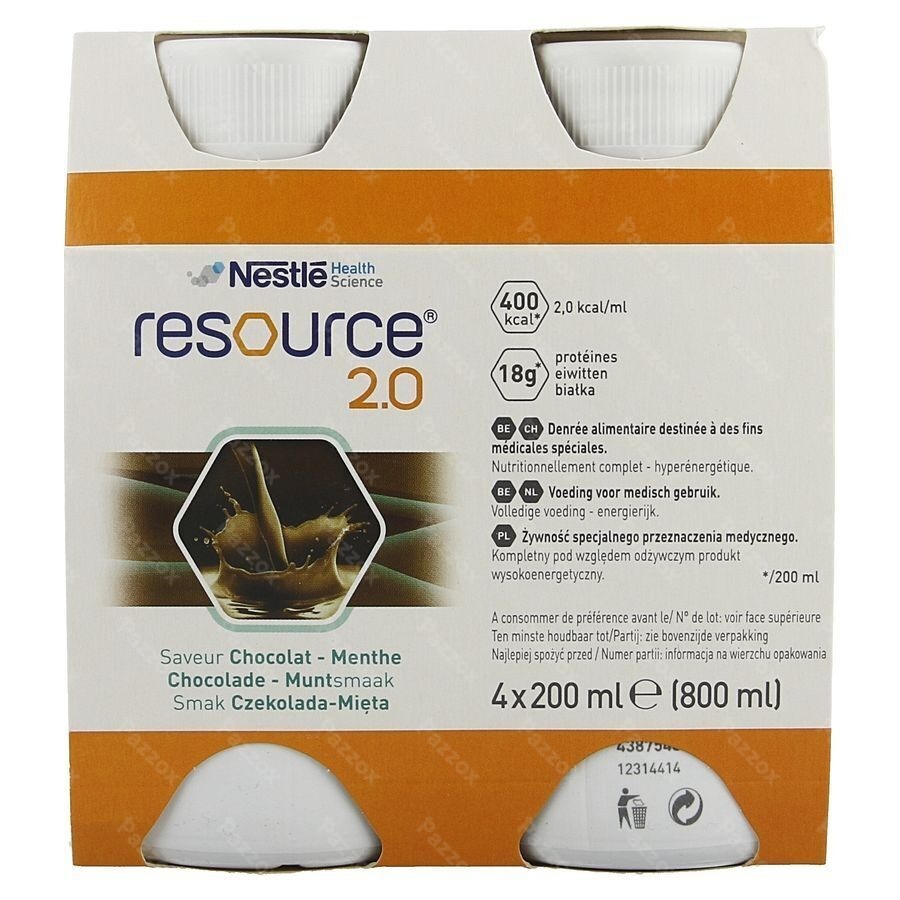 Resource 2.0 Chocolat-menthe 4x200ml 