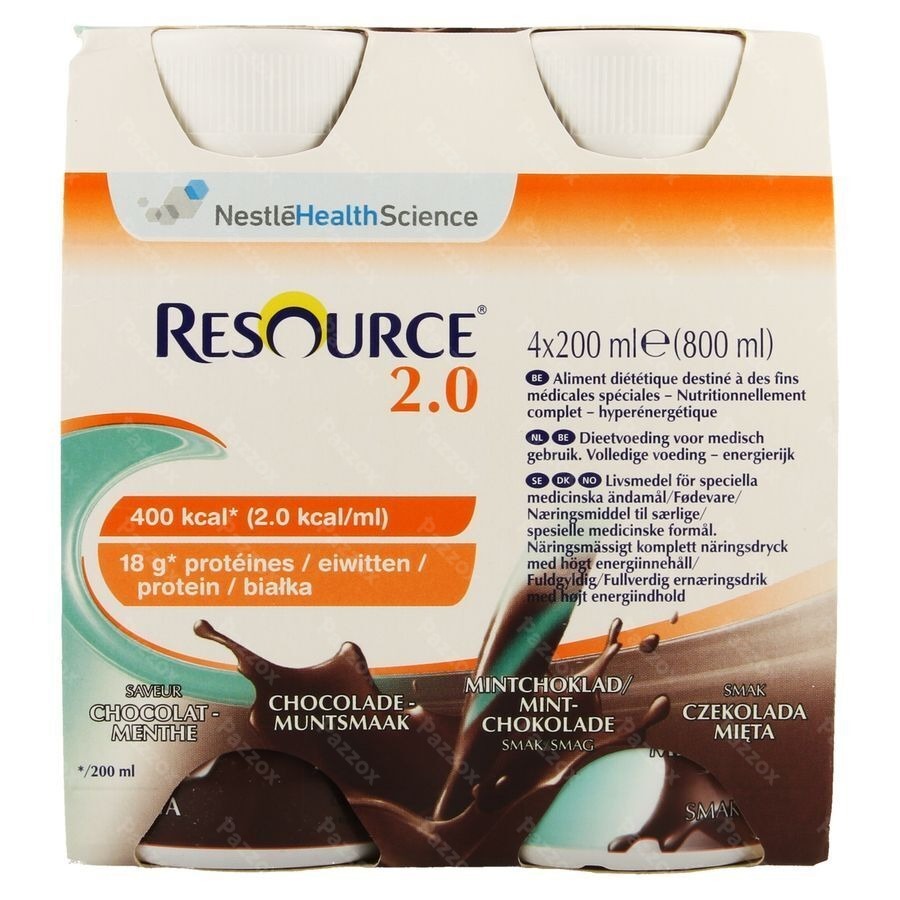 Resource 2.0 Chocolat-menthe 4x200ml 