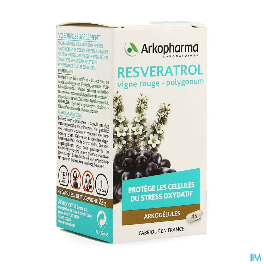 Arkogelules Resveratrol Caps 45 Rempl.3045283