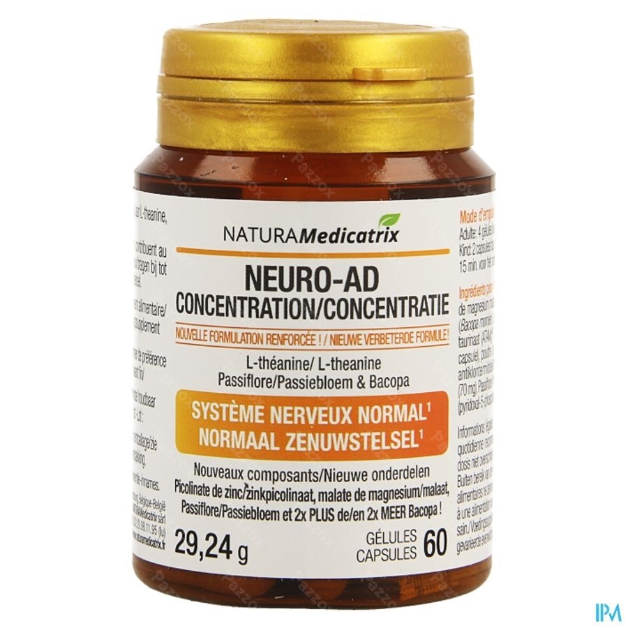 Neuro-ad Concentration Pot Caps 60