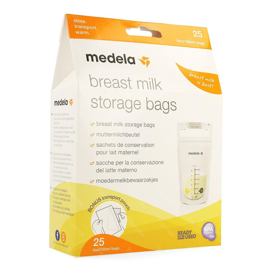 Medela sacs recueil lait maternel 180ml 25