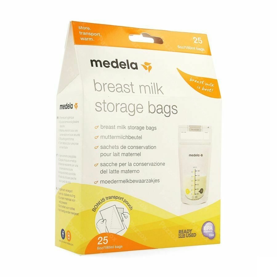 Medela sacs recueil lait maternel 180ml 25