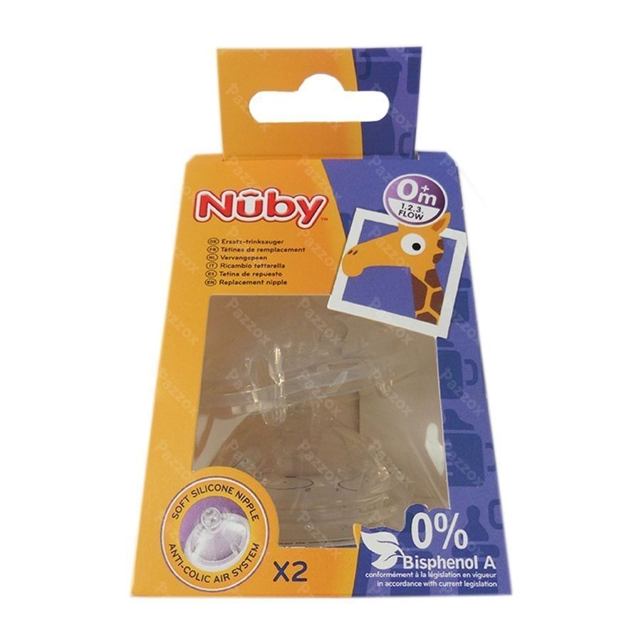 Nûby Tétine de remplacement SoftFlex™ - débit variable 1.2.3 - 2p – 3m+