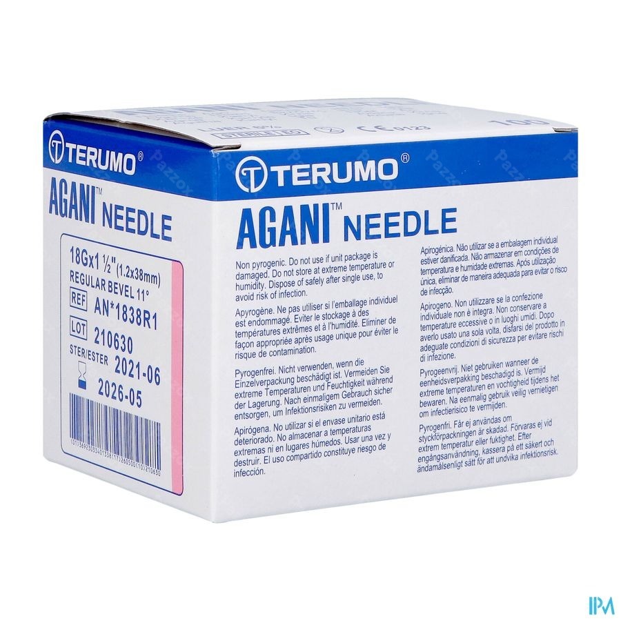 Terumo Aiguille Agani 18g 1 1/2 Rb Rose 100