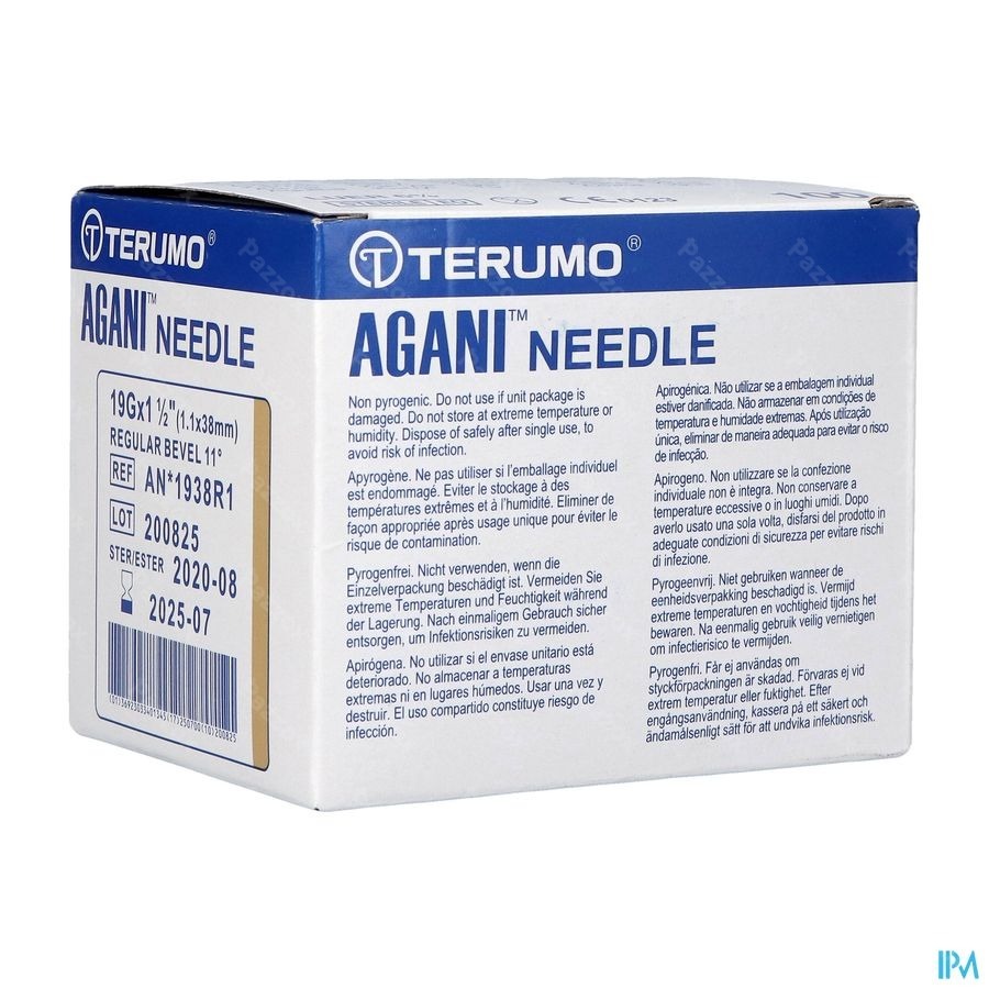Terumo Aiguille Agani 19g 1 1/2 Rb Ivoire 100