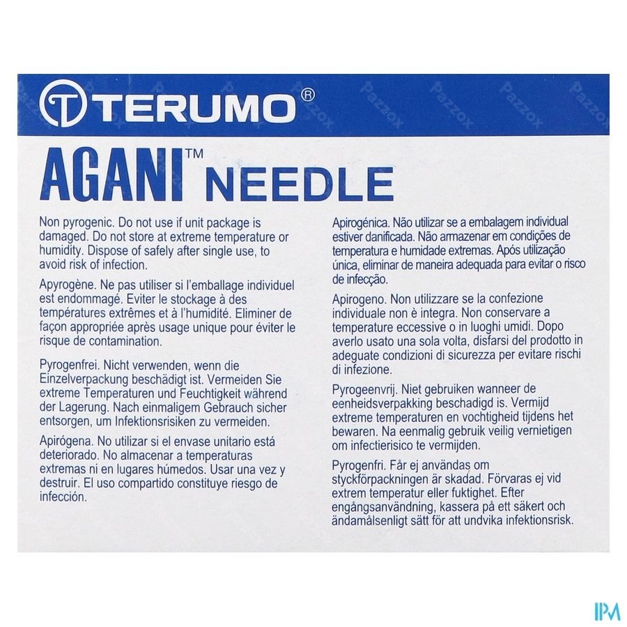 Terumo Aiguille Agani 19g 1 1/2 Rb Ivoire 100