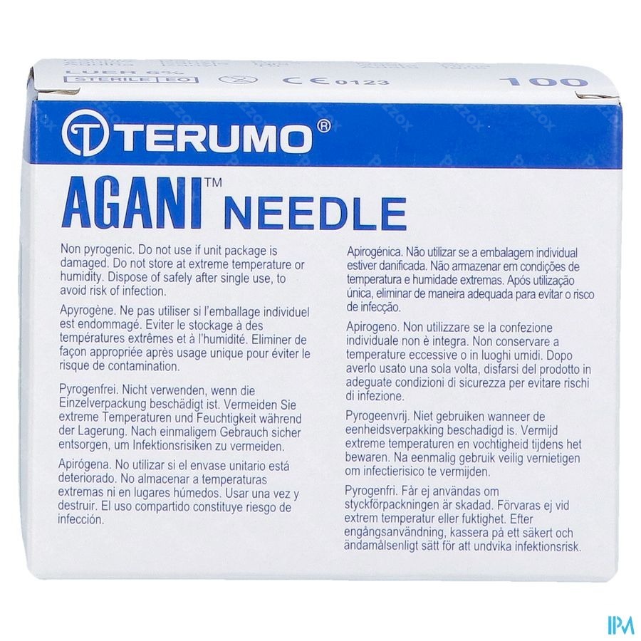 Terumo Aiguille Agani 21g 1 1/2 Rb Vert 100