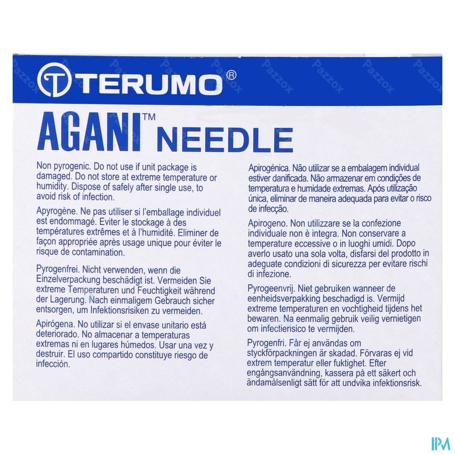 Terumo Aiguille Agani 22g 1 1/4 Rb Noir 100