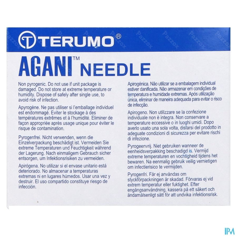 Terumo Aiguille Agani 23g 1 Rb Bleu 100