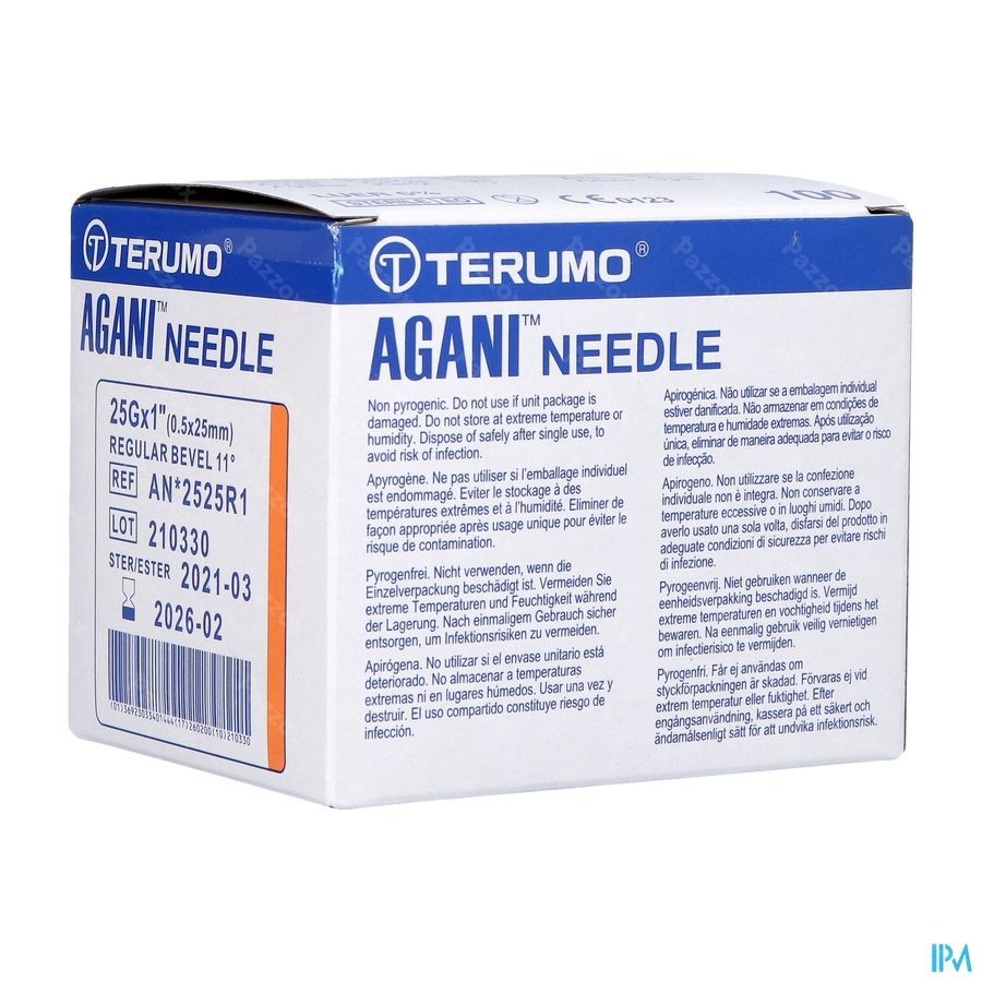 Terumo Aiguille Agani 25g 1 Rb Orange 100