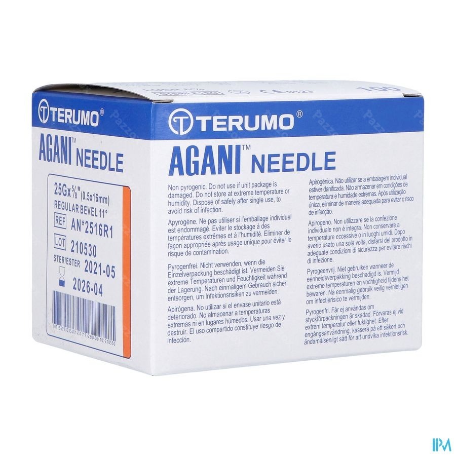 Terumo Aiguille Agani 25g 5/8 Rb Orange 100