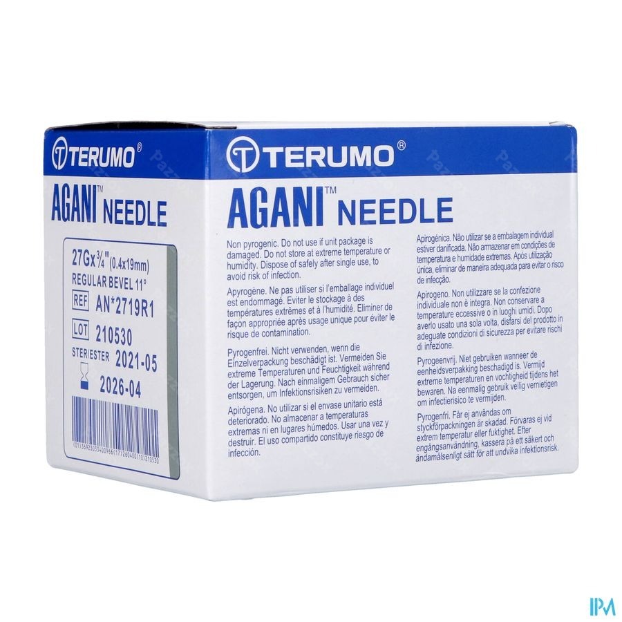 Terumo Aiguille Agani 27g 3/4 Rb Gris 100