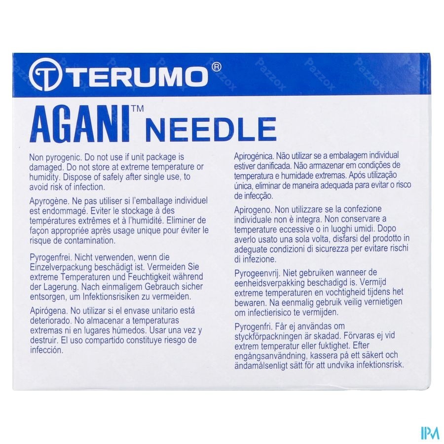 Terumo Aiguille Agani 27g 3/4 Rb Gris 100
