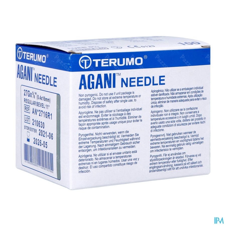 Terumo Aiguille Agani 27g 5/8 Rb Gris 100