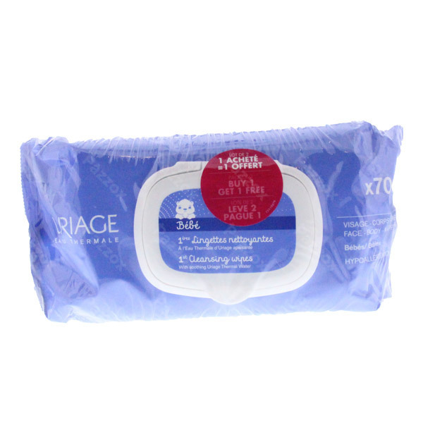 Uriage Bebe Lingettes Nettoyants 1+1 Gratuit
