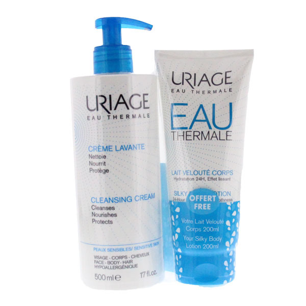 Uriage Creme Lavante 500ml + Lait Veloute Corps 200ml Gratuit