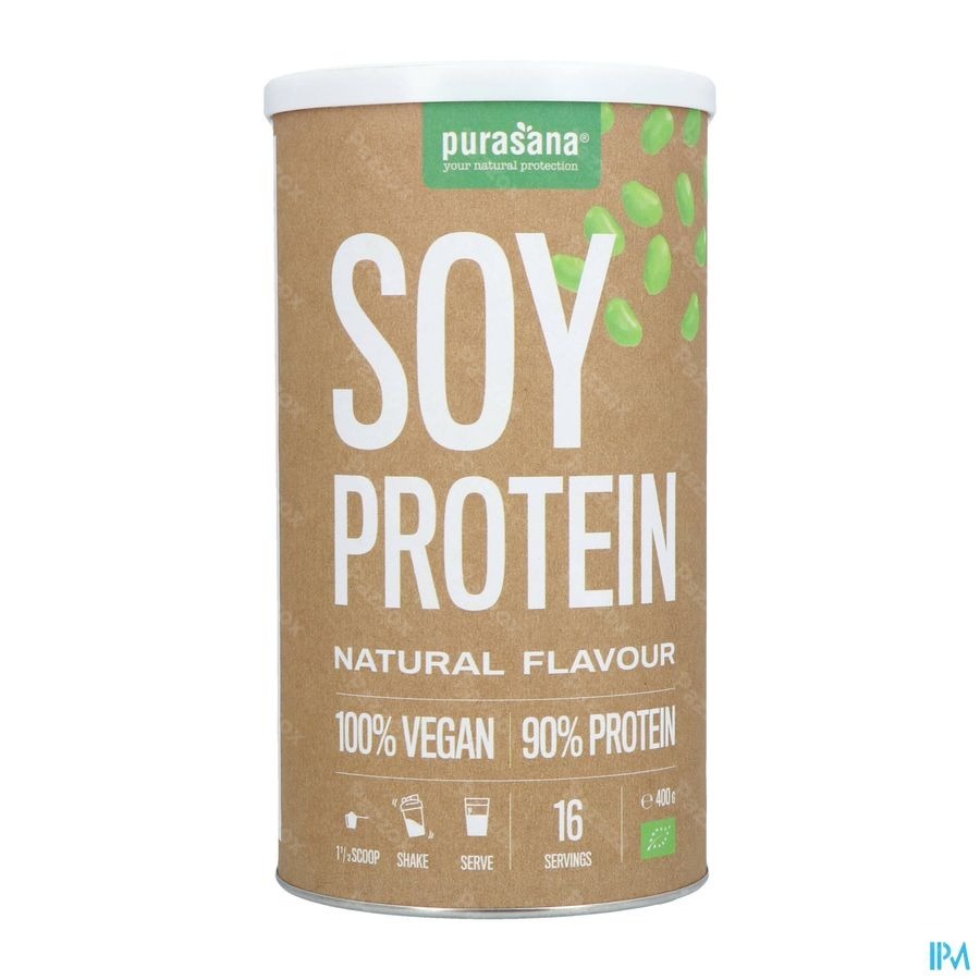Purasana Vegan Protéines Végétales Soja 90% Arôme Naturel 400g