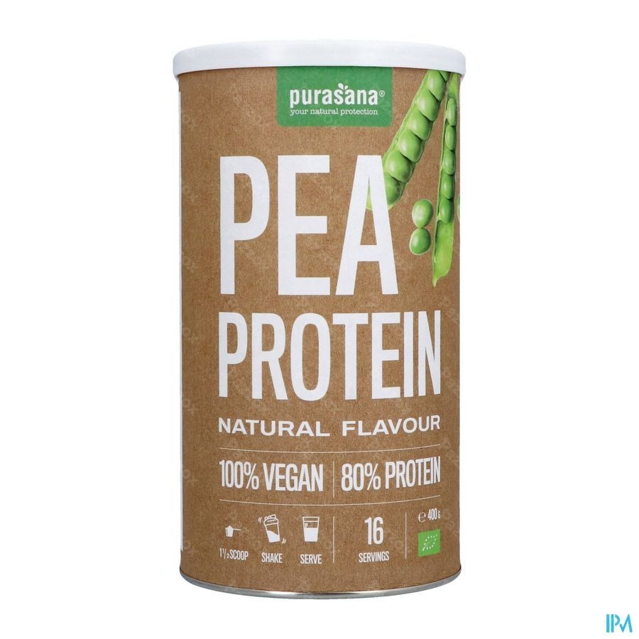 Purasana Vegan Protéines Végétales Pois 80% Arôme Naturel 400g