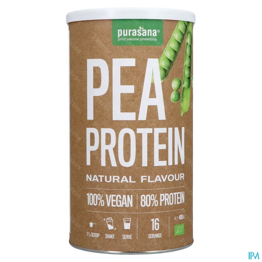 Purasana Vegan Protéines Végétales Pois 80% Arôme Naturel 400g