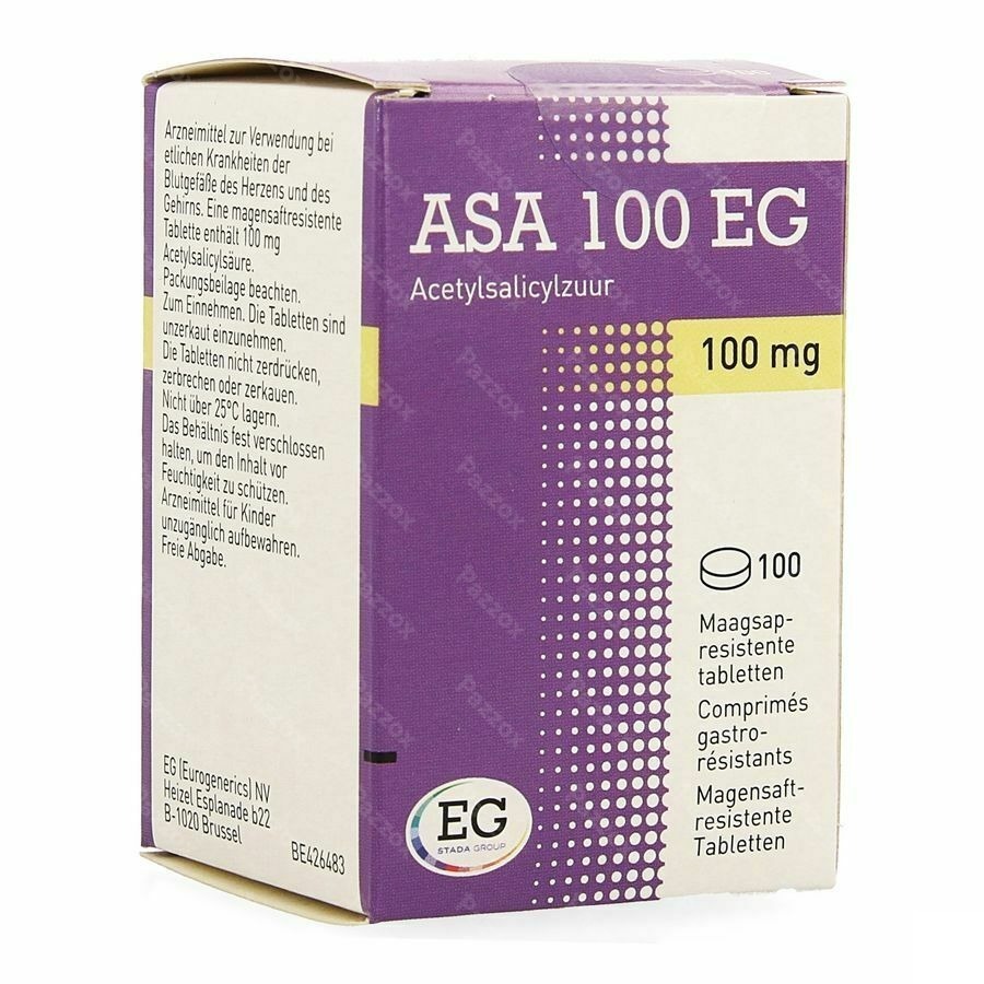 Asa 100 EG Comp Gastroresist. 100 X 100Mg Pot