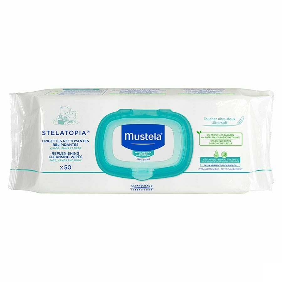 Mustela Stelatopia Lingettes Nettoyantes 50