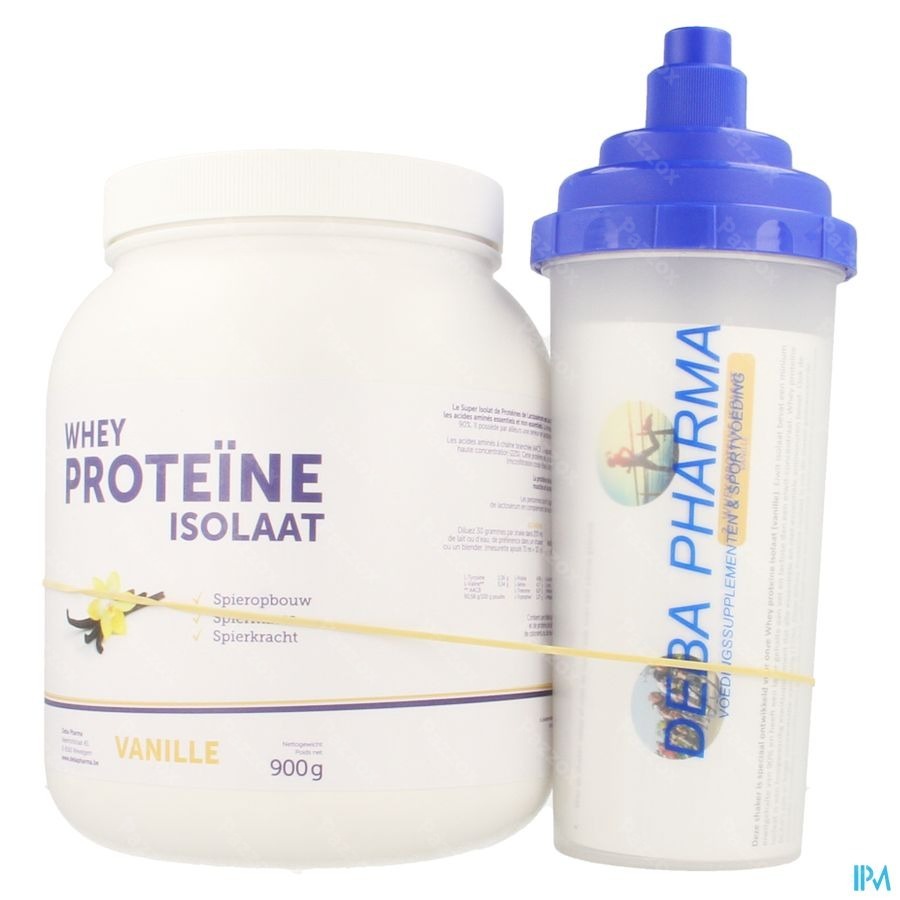 Whey Proteine Isolaat Vanille Caps 900g Deba